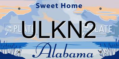 ULKN2 Alabama License Plate