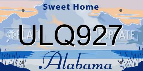 ULQ927 Alabama License Plate