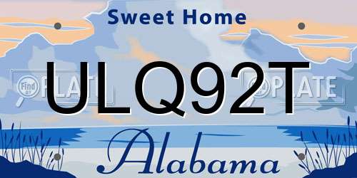 ULQ92T Alabama License Plate