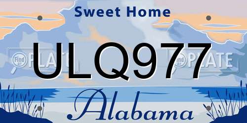 ULQ977 Alabama License Plate