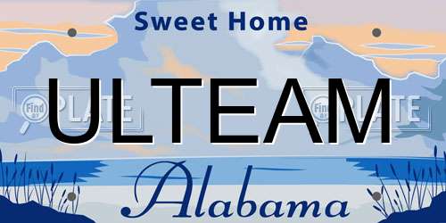 ULTEAM Alabama License Plate