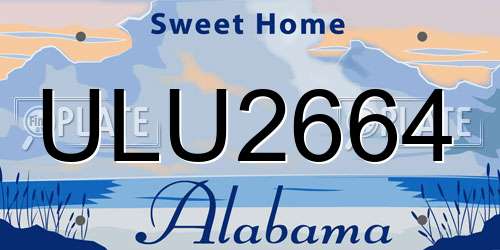 ULU2664 Alabama License Plate