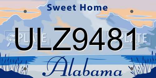 ULZ9481 Alabama License Plate
