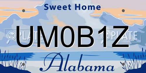 UM0B1Z Alabama License Plate