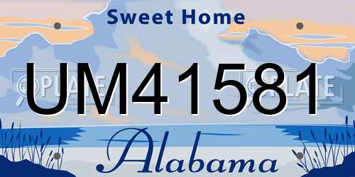 UM41581 Alabama License Plate