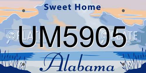 UM5905 Alabama License Plate
