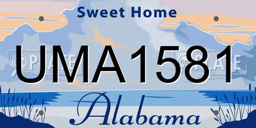 UMA1581 Alabama License Plate