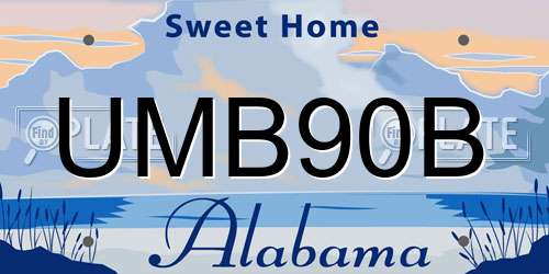 UMB90B Alabama License Plate