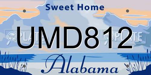 UMD812 Alabama License Plate