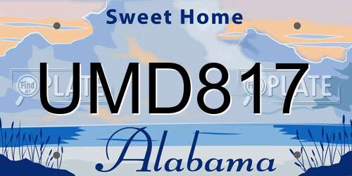 UMD817 Alabama License Plate