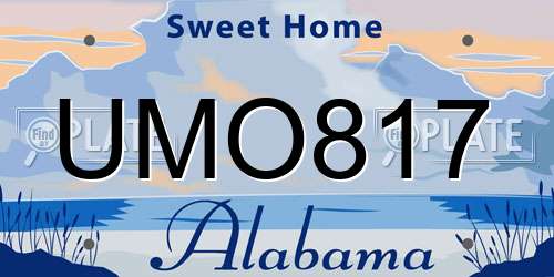 UMO817 Alabama License Plate