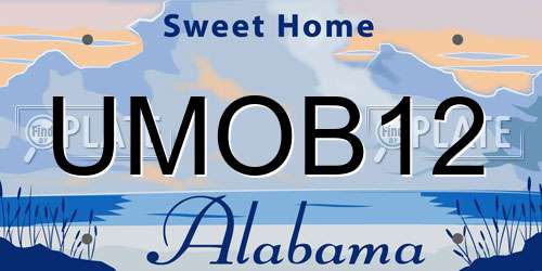 UMOB12 Alabama License Plate