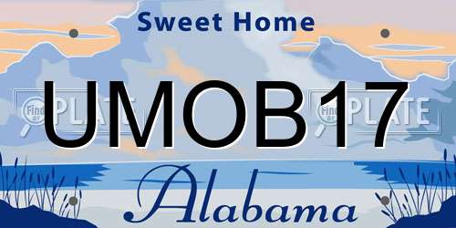 UMOB17 Alabama License Plate