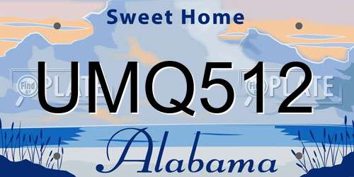 UMQ512 Alabama License Plate