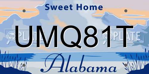 UMQ81T Alabama License Plate