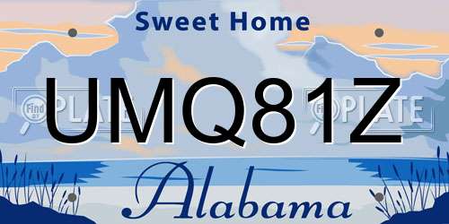UMQ81Z Alabama License Plate