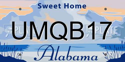 UMQB17 Alabama License Plate