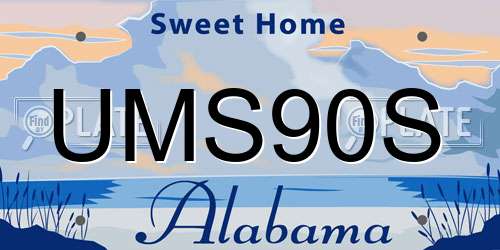 UMS90S Alabama License Plate