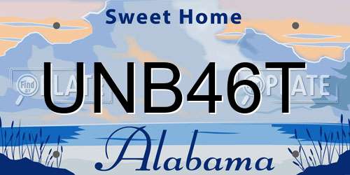 UNB46T Alabama License Plate