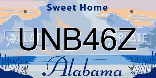 UNB46Z Alabama License Plate