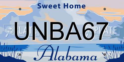 UNBA67 Alabama License Plate