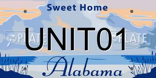 UNIT01 Alabama License Plate