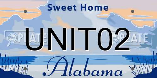 UNIT02 Alabama License Plate