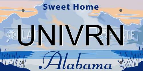 UNIVRN Alabama License Plate