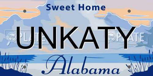UNKATY Alabama License Plate