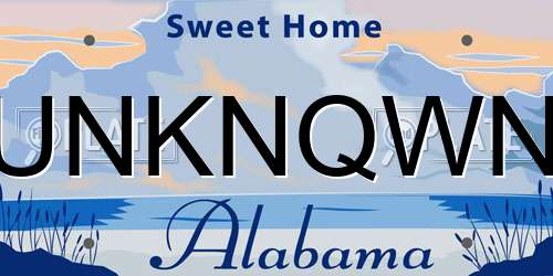 UNKNQWN Alabama License Plate