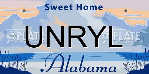 UNRYL Alabama License Plate