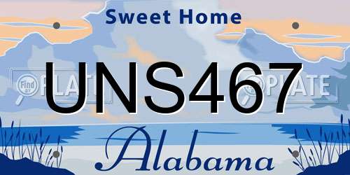 UNS467 Alabama License Plate