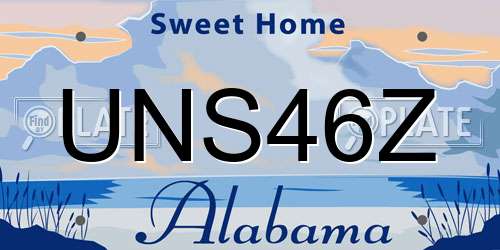 UNS46Z Alabama License Plate