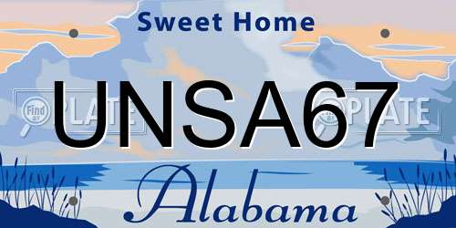 UNSA67 Alabama License Plate