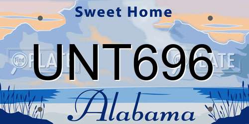 UNT696 Alabama License Plate
