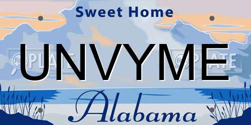 UNVYME Alabama License Plate