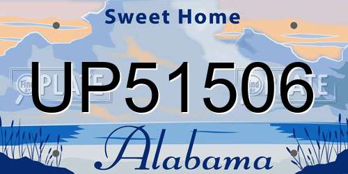 UP51506 Alabama License Plate