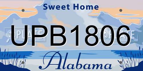 UPB1806 Alabama License Plate