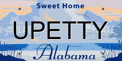 UPETTY Alabama License Plate