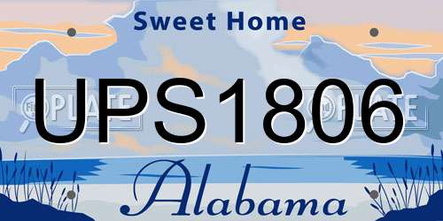 UPS1806 Alabama License Plate