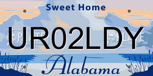 UR02LDY Alabama License Plate