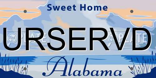 URSERVD Alabama License Plate
