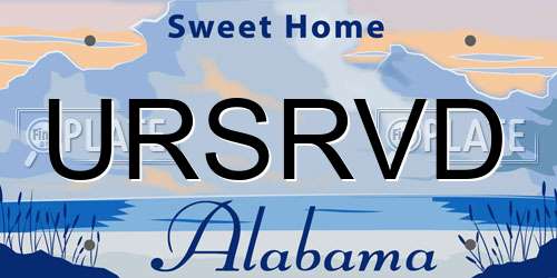URSRVD Alabama License Plate