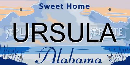 URSULA Alabama License Plate