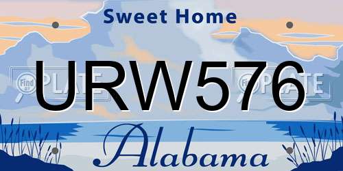 URW576 Alabama License Plate
