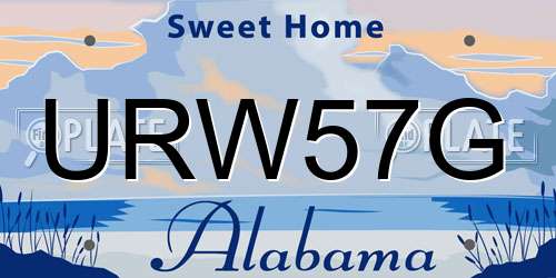 URW57G Alabama License Plate