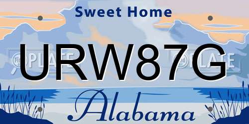 URW87G Alabama License Plate