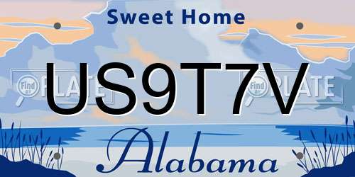 US9T7V Alabama License Plate