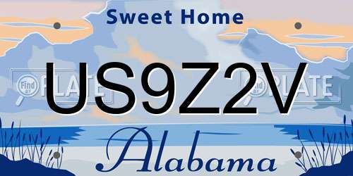 US9Z2V Alabama License Plate