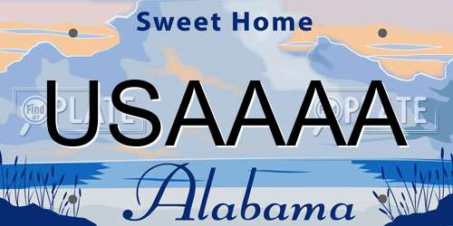 USAAAA Alabama License Plate